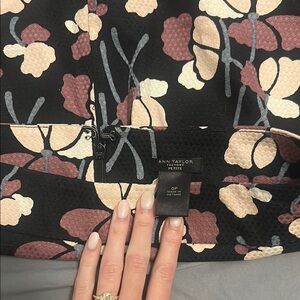 Ann Taylor Black and Cream Floral Dress